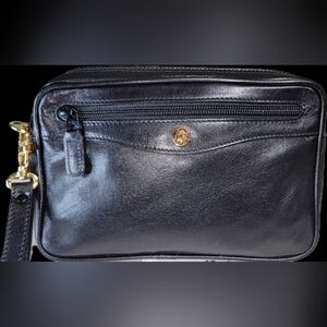 GOLDPFEIL Black Bag Leather Hand Made In Germany Excellent Condition Vintage Bag